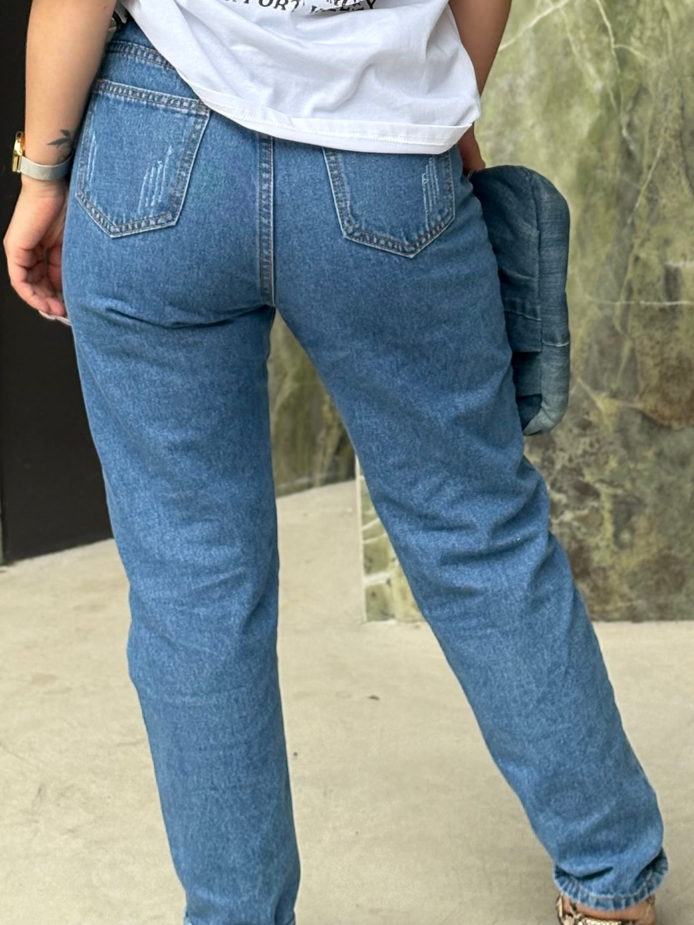 Calças de Ganga Mom Fit