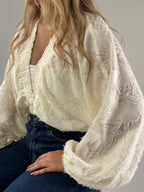 Cropped Envelope Texturizado em Bege